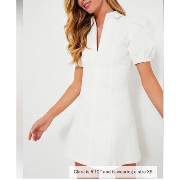 Hyacinth House Dresses & Skirts - Hyacinth House White Front Zip Denim Mini Dress Size XS Stretch NEW $225